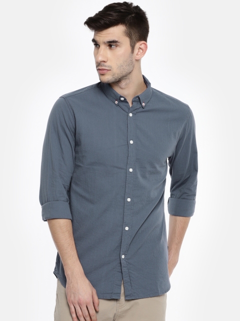 

Jack & Jones Men Blue Slim Fit Striped Casual Shirt