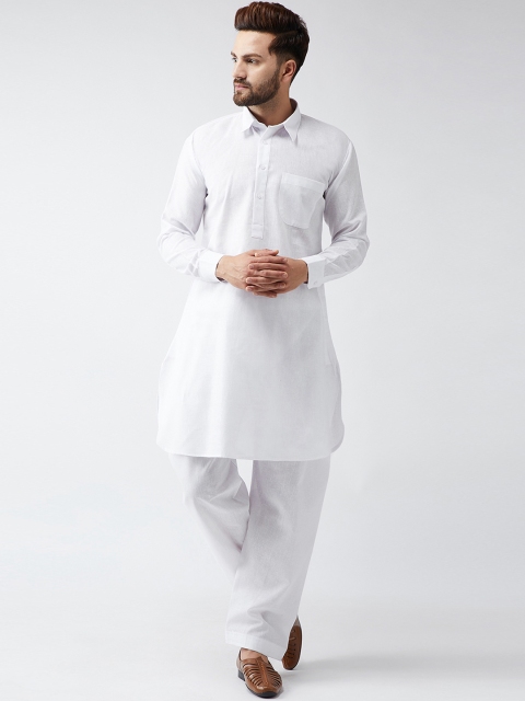 

SOJANYA Men White Solid Kurta with Salwar