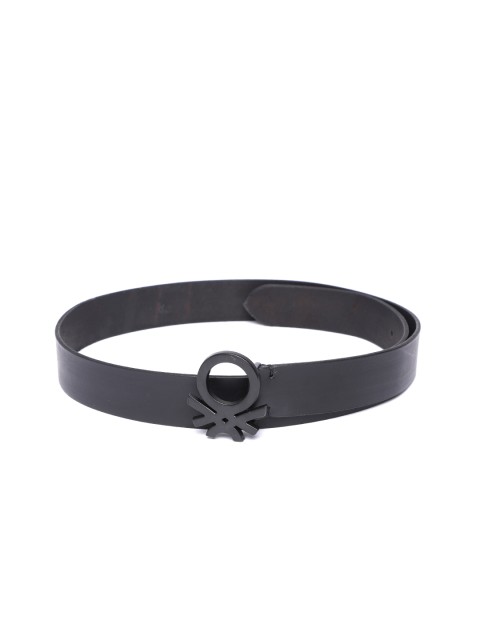 

United Colors of Benetton Men Black Leather Belt
