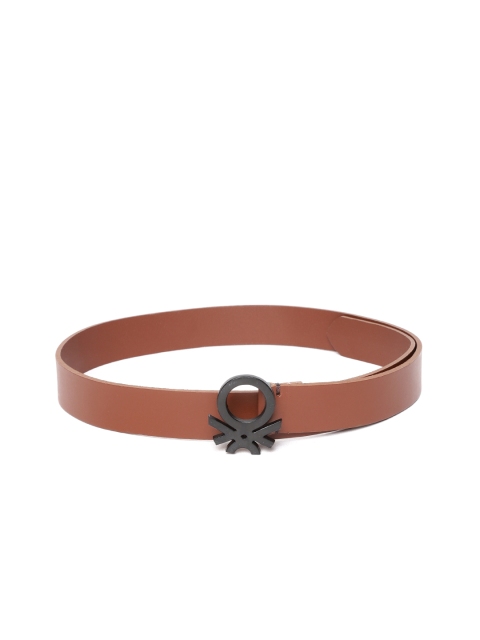 

United Colors of Benetton Men Brown Solid Leather Belt