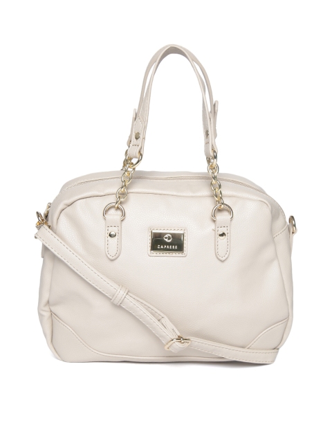 

Caprese Beige Solid Handheld Bag with Detachable Sling Strap