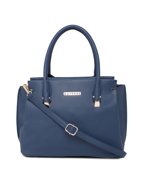 

Caprese Navy Blue Solid Handheld Bag