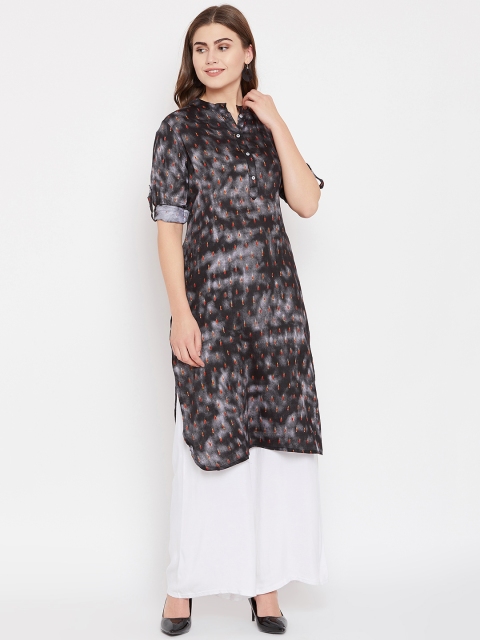 

Jashn Women Black & Grey Printed Straight Kurta