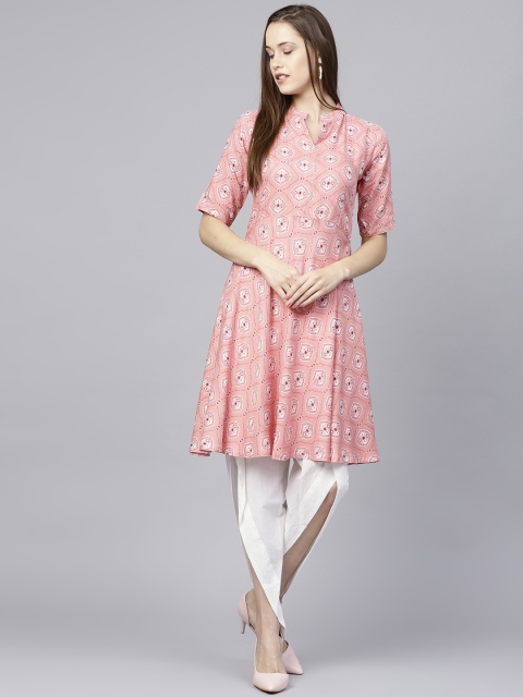 

Nayo Women Pink Printed A-Line Kurta