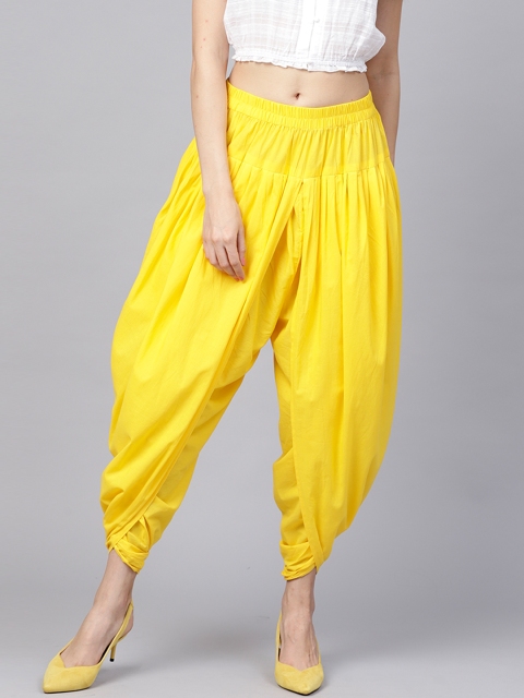 

Nayo Women Yellow Regular Fit Solid Dhoti Pants