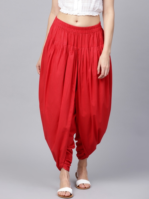 

Nayo Women Red Regular Fit Solid Dhoti Pants