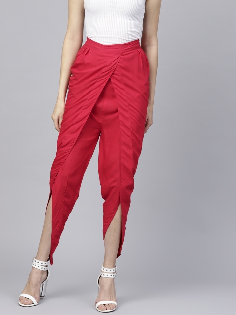 

Nayo Women Red Regular Fit Solid Dhoti Pants