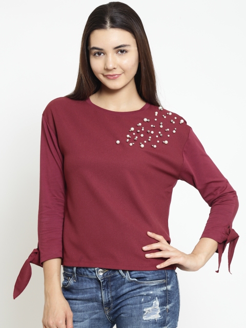 

Madame Women Burgundy Solid Top