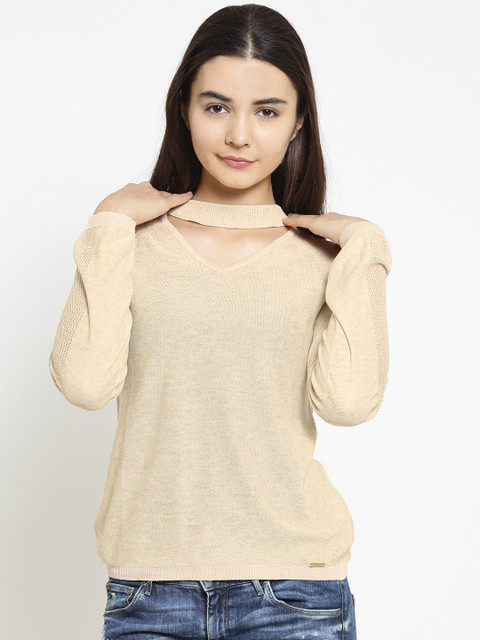 

Madame Women Beige Solid Top