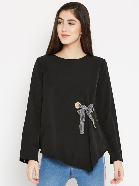 

Madame Women Black Solid A-line Top