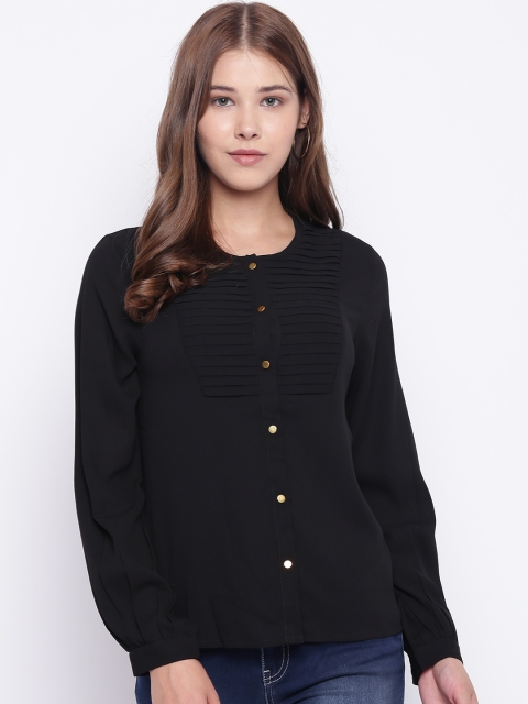 

Madame Women Black Solid Shirt Style Top