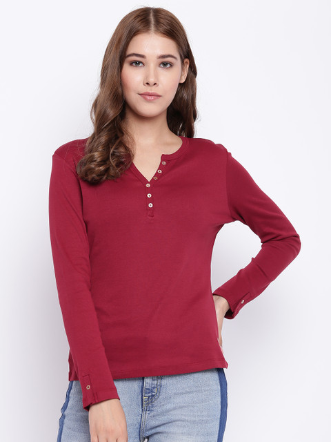 

Madame Women Maroon Solid Top