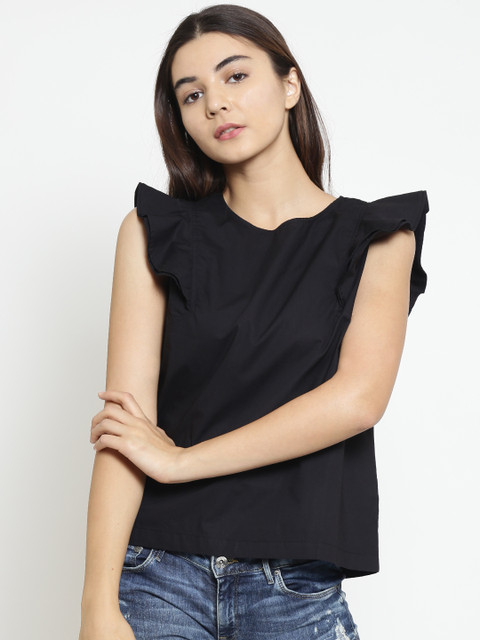 

Madame Women Black Solid Top