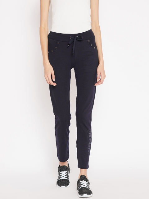 

Madame Navy Blue Solid Track Pants