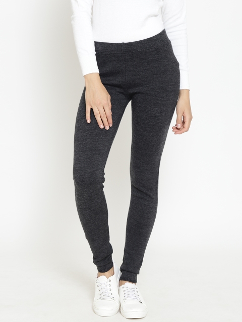 

Madame Women Charcoal Grey Solid Winter Leggings