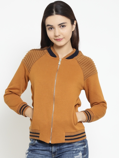 

Madame Women Tan Brown Solid Sweatshirt