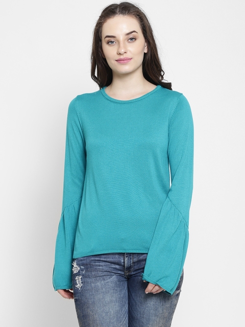

Madame Women Blue Solid Pullover