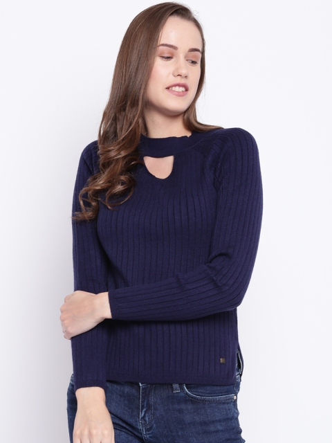 

Madame Women Navy Blue Pullover