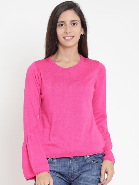 

Madame Women Pink Solid Pullover