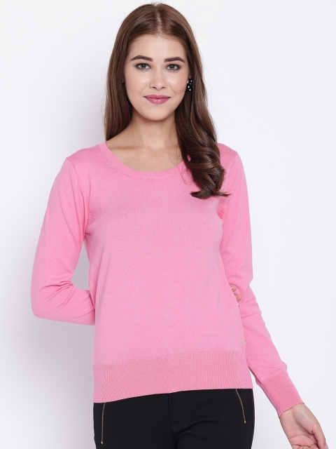 

Madame Women Pink Solid Sweater