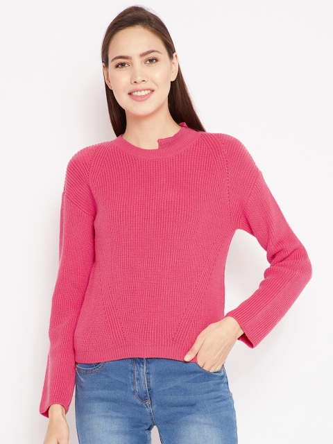 

Madame Women Pink Solid Pullover