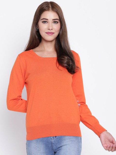 

Madame Women Orange Solid Sweater