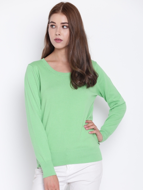 

Madame Women Green Solid Pullover