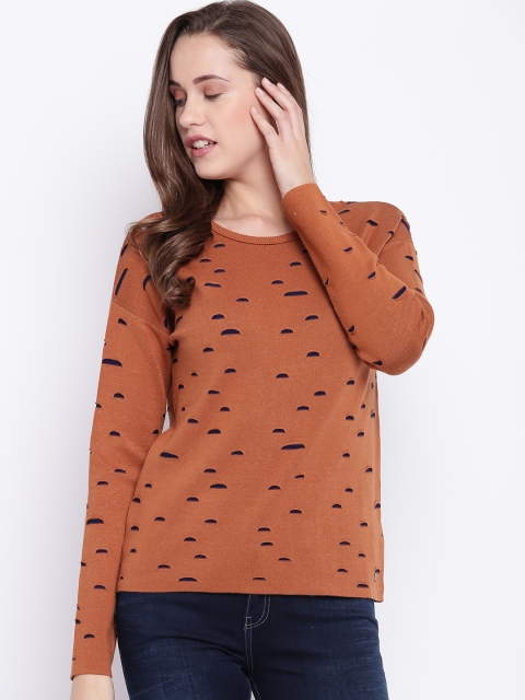 

Madame Women Brown Self Design Sweater