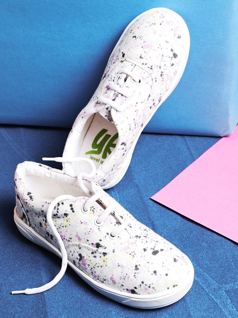 

YK Girls Off-White Printed Sneakers