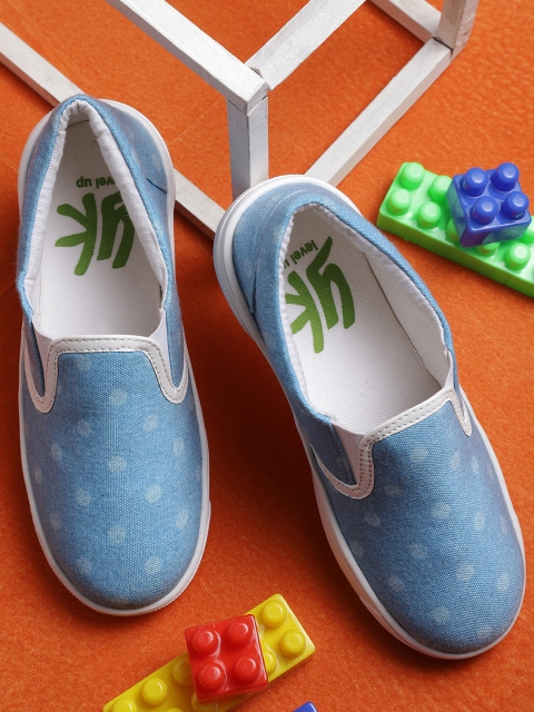 

YK Girls Blue Polka Dot Print Slip-On Sneakers