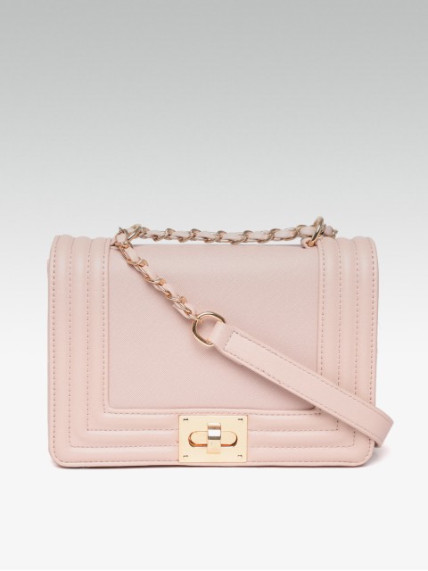 

DOROTHY PERKINS Peach-Coloured Solid Sling Bag