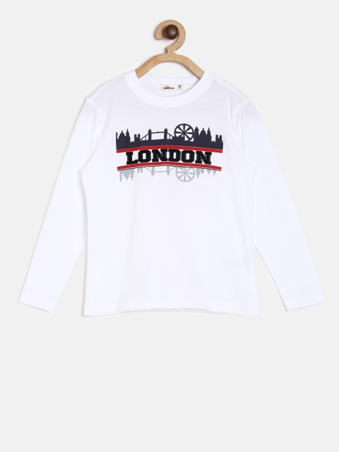 

Adams kids Boys White Printed Round Neck T-shirt