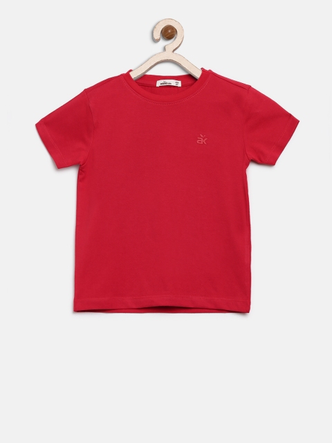 

Adams kids Girls Red Solid Round Neck T-shirt