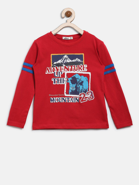 

Adams kids Boys Red Printed Round Neck T-shirt