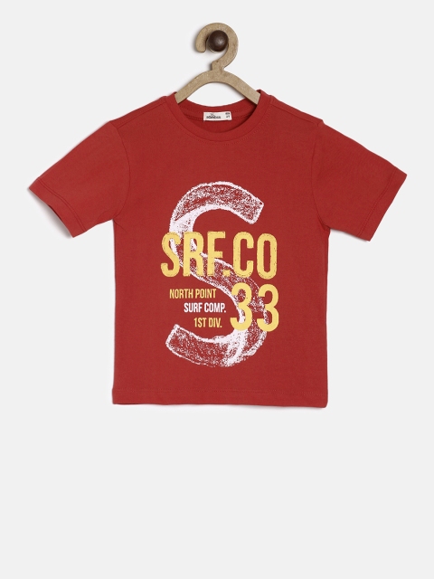 

Adams kids Boys Red Printed Round Neck T-shirt