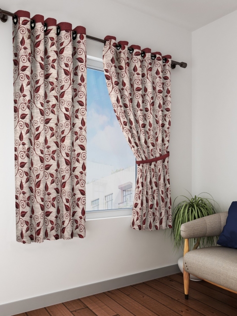 

Cortina Maroon & Brown Window Curtains