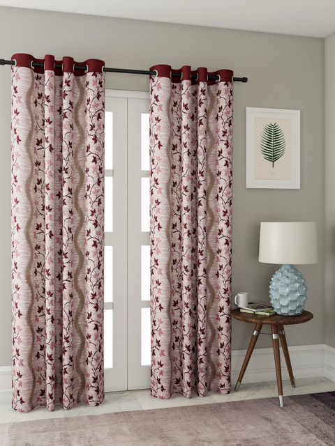 

Cortina Maroon & Pink Door Curtains