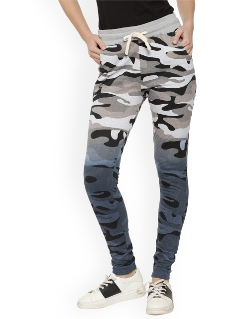 

Campus Sutra Women Beige & Blue Printed Joggers
