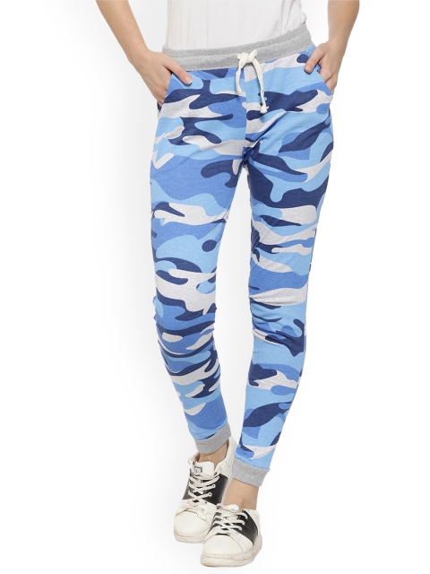 

Campus Sutra Blue Printed Joggers