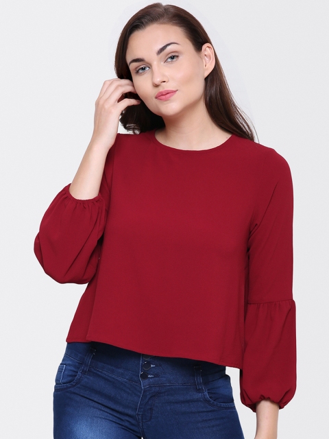 

Yaadleen Women Maroon Solid Top