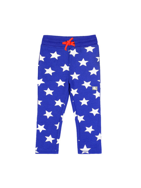 

Cherry Crumble Kids Blue & White Printed Track Pants