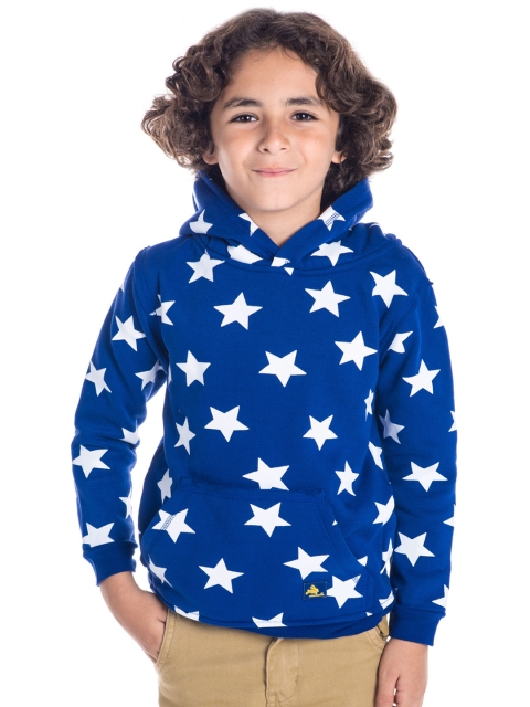 

Cherry Crumble Unisex Blue & White Printed Hooded Sweatshirt