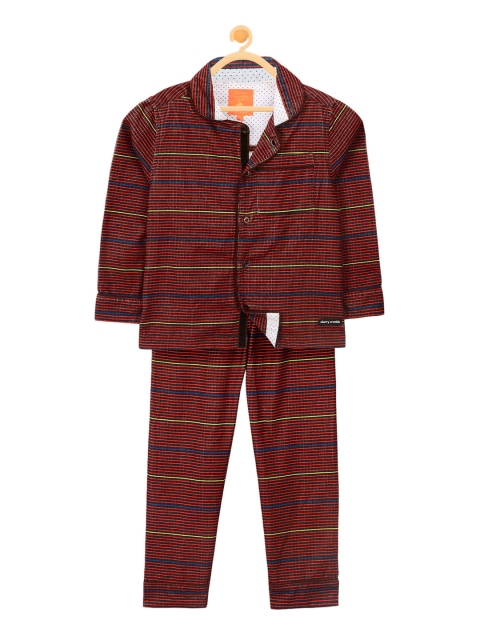 

Cherry Crumble Unisex Maroon Striped Night Suit WS-NSUIT-7126