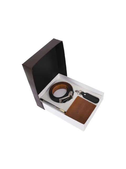 

BuckleUp Men Black & Brown Leather Accessory Gift Set