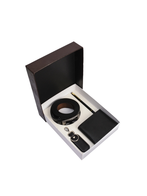 

BuckleUp Men Black Leather Accessory Gift Set