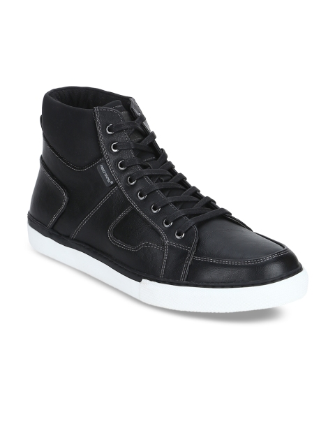 

Red Tape Men Black Solid Mid-Top Sneakers