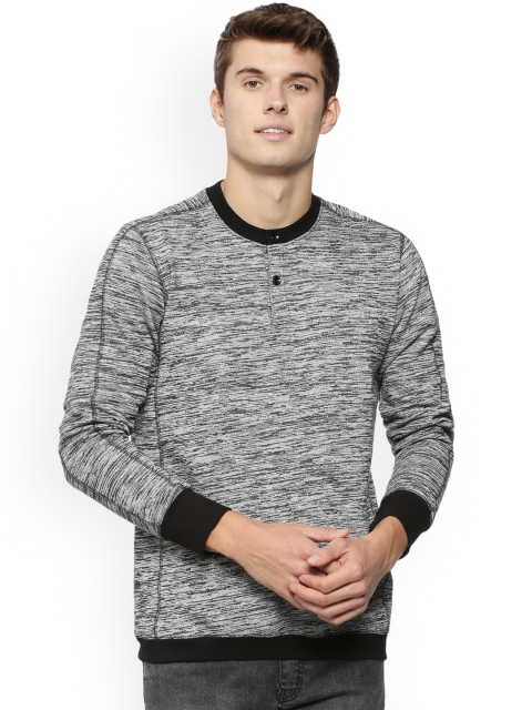 

Campus Sutra Men Grey Self Design Sweatshirt
