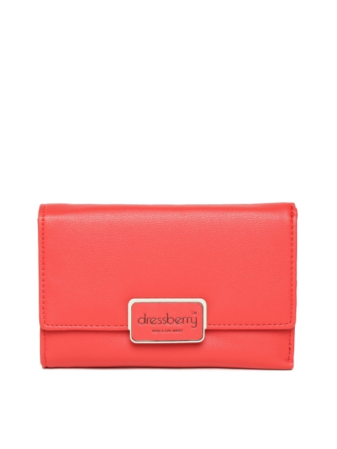 

DressBerry Women Red Solid Three Fold Wallet