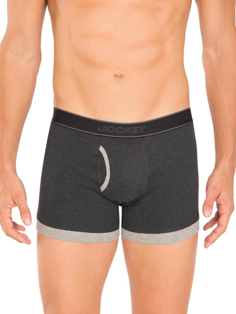 

Jockey Men Charcoal Grey Solid Trunks 1017-0105