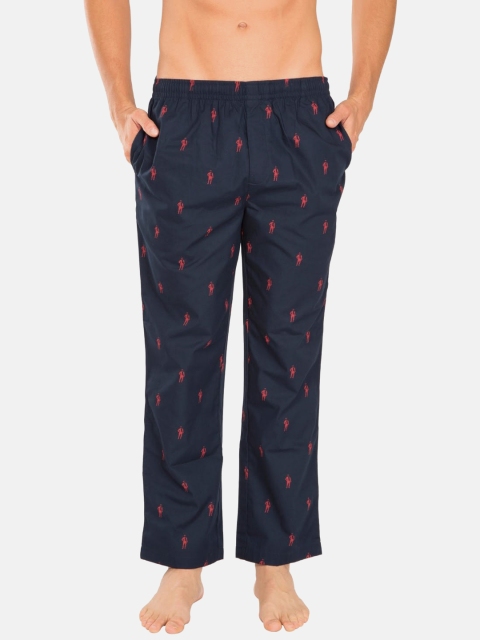 

Jockey Men Navy Blue & Red Printed Lounge Pants